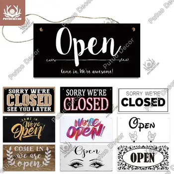 Putuo Decor Open Closed Wooden Hanging Signs Rectangular Opening Proofing Decorative Plaques Shop Store Cafe Bar Pub Wall Decor 
Putuo Decor Open Closed Wooden Hanging Signs Rectangular Opening Proofing Decorative Plaques Shop Store Cafe Bar Pub Wall Decor