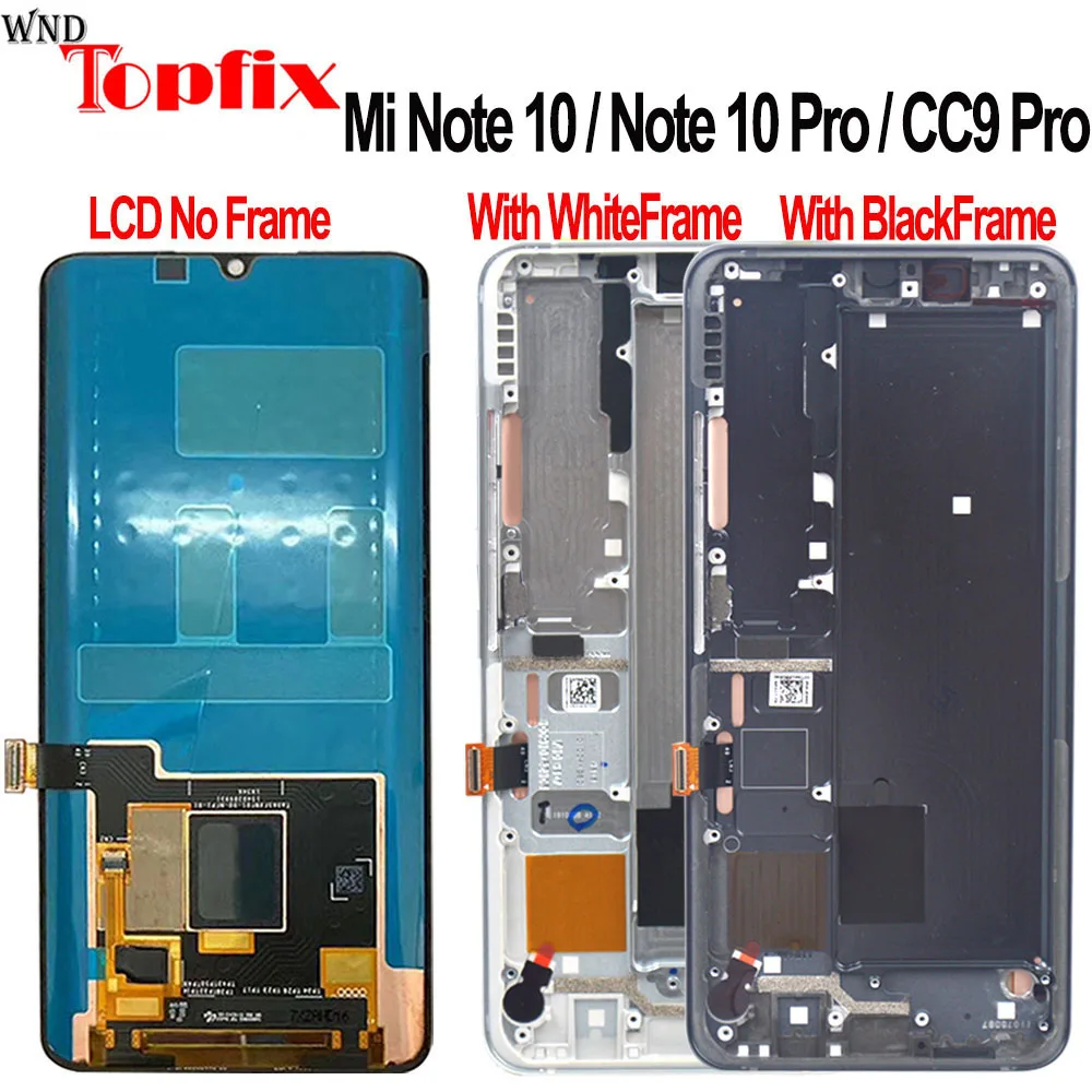 Дисплей AMOLED для Xiaomi MI Note 10 Pro ЖК-дисплей сенсорный экран дигитайзер M1910F4G замена
