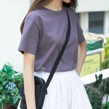 New Women Cotton Round Neck Pullover Short Sleeve T-Shirt Bottoming Shirts Solid Color Summer Simple Fashion Variety
New Women Cotton Round Neck Pullover Short Sleeve T-Shirt Bottoming Shirts Solid Color Summer Simple Fashion Variety