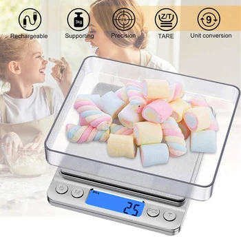 Digital Kitchen Scale with USB Charge High Precision Multifunctional Food Scale (3 kg-0.1g / 0.01oz) Electronic LCD Backlight
Digital Kitchen Scale with USB Charge High Precision Multifunctional Food Scale (3 kg-0.1g / 0.01oz) Electronic LCD Backlight