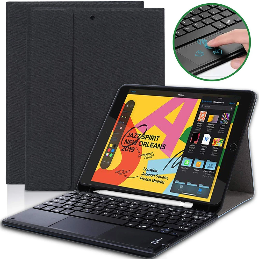For IPad 10.2 Inch 2019 Touch Bluetooth American Keyboard Tablet Case With PU Leather Protective Cover
For IPad 10.2 Inch 2019 Touch Bluetooth American Keyboard Tablet Case With PU Leather Protective Cover