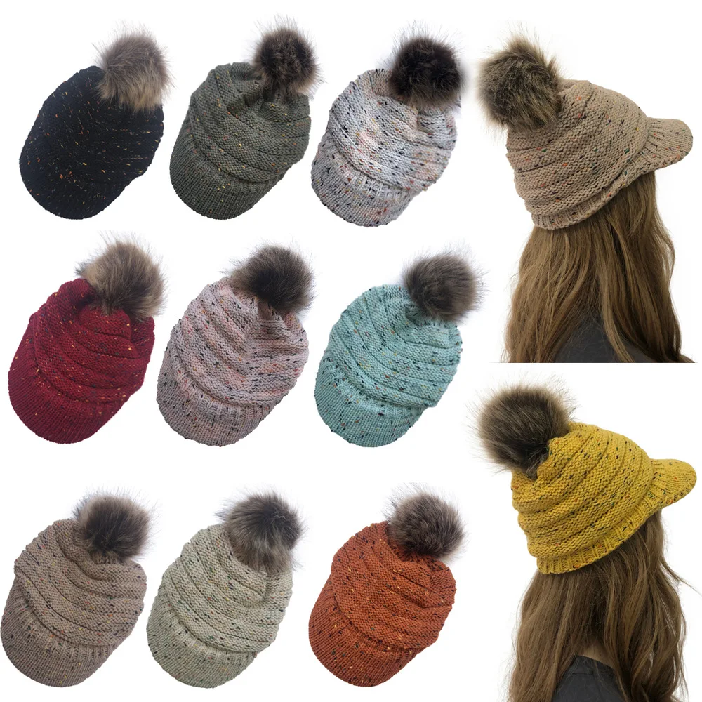 Women's Ribbed Knit Hat with Brim Women's Winter Warm Slouchy Cable Knit Beanie Skull Hat with Visor With Pom
Women's Ribbed Knit Hat with Brim Women's Winter Warm Slouchy Cable Knit Beanie Skull Hat with Visor With Pom
