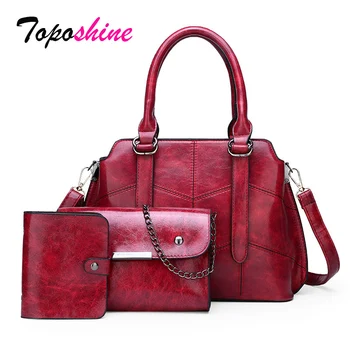 High Quality Oil Leather Woman's Bag Three-Pieces Composite Bag New Fashion Casual Ladies Handbag European Popular Shoulder Bags
High Quality Oil Leather Woman's Bag Three-Pieces Composite Bag New Fashion Casual Ladies Handbag European Popular Shoulder Bags