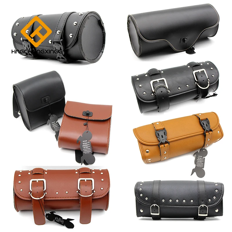 Universal Motorcycle Saddlebag Model Side PU Leather Luggage Saddle bag Storage Tool Pouch |