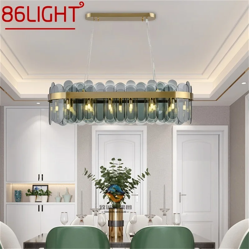 

86LIGHT Chandelier Postmodern Oval Pendant Lamp Simple LED Light Fixture for Home Living Dining Room
