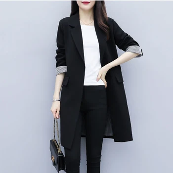 2020 Spring autumn OL long Blazer Women Slim Korean clothing Jacket Women Work Office Single Button Blazer Black Blazer
2020 Spring autumn OL long Blazer Women Slim Korean clothing Jacket Women Work Office Single Button Blazer Black Blazer
