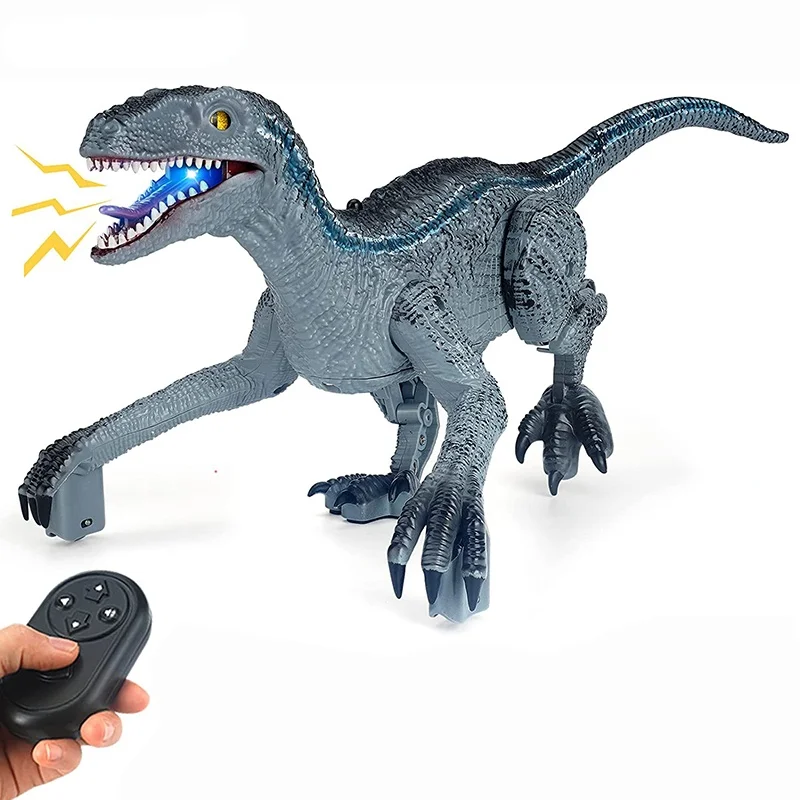 Новинка 2022 яркая игрушка синий Велоцираптор динозавр с дистанционным