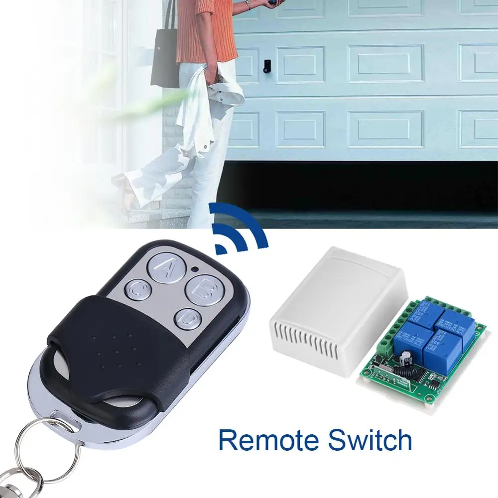 DC12V 4-CH 433MHZ Wireless Remote Switch for Garage Doors Electronic Lock Control Switch Receiver Module Board
DC12V 4-CH 433MHZ Wireless Remote Switch for Garage Doors Electronic Lock Control Switch Receiver Module Board