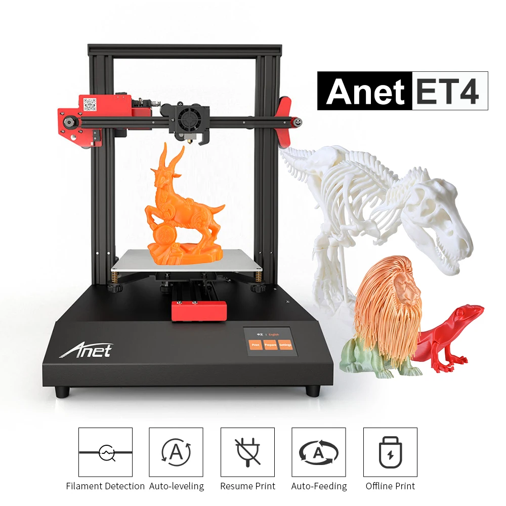 Anet ET4 3D Printer Metal Frame Structure Auto Leveling Resume Power Failure Printing Filament Run Out Detection 220*220*250mm
Anet ET4 3D Printer Metal Frame Structure Auto Leveling Resume Power Failure Printing Filament Run Out Detection 220*220*250mm