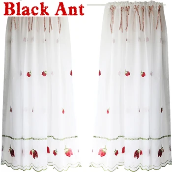 American Strawberry Short Curtain for Kids Girls Room Half Curtain Cabinet Coffee Drape Tulle Voile Door Curtain DL-JD019#40 
American Strawberry Short Curtain for Kids Girls Room Half Curtain Cabinet Coffee Drape Tulle Voile Door Curtain DL-JD019#40