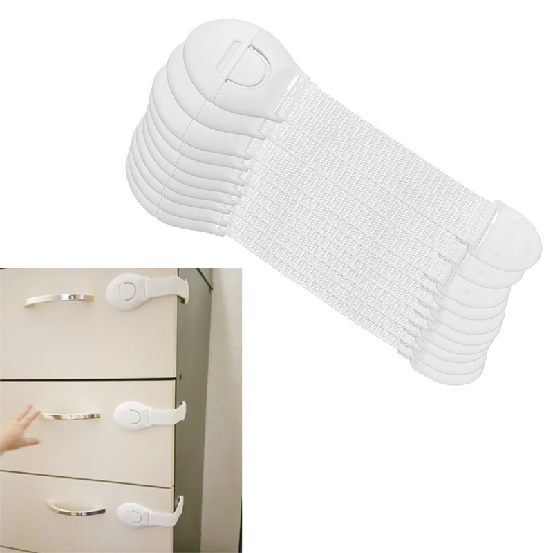 

10Pcs/lot Baby Safety Protector Child Cabinet locking Plastic Lock Protection of Children Locking From Doors Drawers