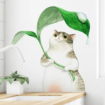 Cartoons Kitten sheltering from rain Wall sticker kids room for home decoration wallpaper living room bedroom removable stickers
Cartoons Kitten sheltering from rain Wall sticker kids room for home decoration wallpaper living room bedroom removable stickers