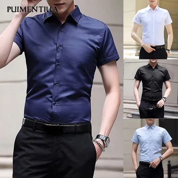 Puimentiua 2020 Men's Solid Color Short-Sleeved Summer Shirt Plus Size Men Business Casual Wear Button up Turn down Collar Shirt
Puimentiua 2020 Men's Solid Color Short-Sleeved Summer Shirt Plus Size Men Business Casual Wear Button up Turn down Collar Shirt