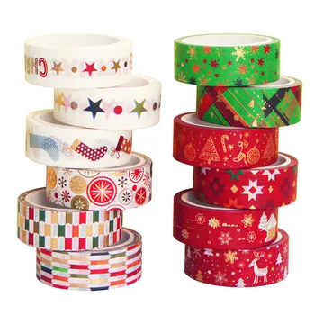 12Pcs/Set Christmas Washi Tapes Stars, Colored Stripes, Snow, Tree, stockings, snowman, Reindeer Kawaii Masking Tapes Stickers
12Pcs/Set Christmas Washi Tapes Stars, Colored Stripes, Snow, Tree, stockings, snowman, Reindeer Kawaii Masking Tapes Stickers