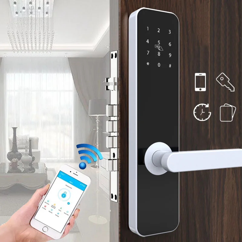 WiFi code Door lock, Waterproof Electronic Door Lock Intelligent APP Door Lock Smart Keyless door Lock With App
WiFi code Door lock, Waterproof Electronic Door Lock Intelligent APP Door Lock Smart Keyless door Lock With App