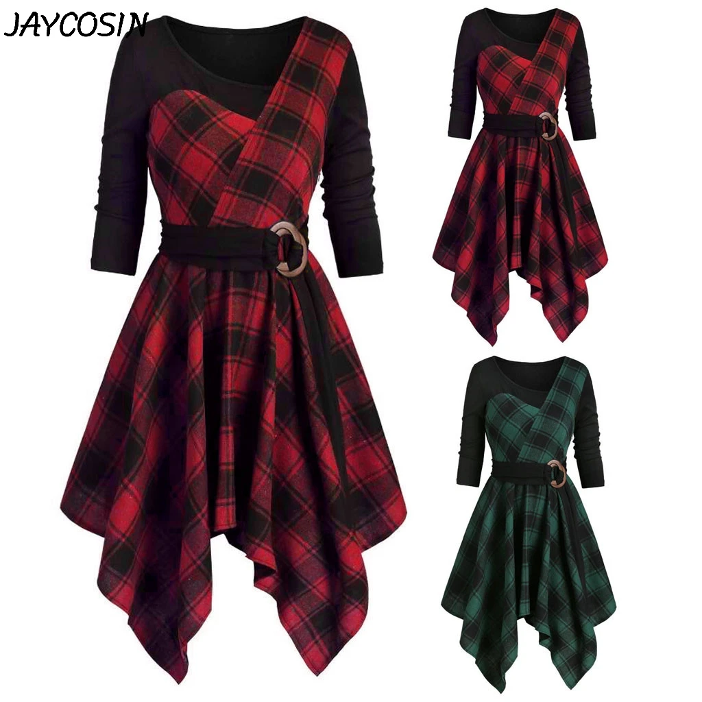 JAYCOSIN Women Dress Plaid Print Long Sleeve O-Neck Asymmetrical Bandage Pach-work Dress Autumn Winter Casual Dresses Vestidos
JAYCOSIN Women Dress Plaid Print Long Sleeve O-Neck Asymmetrical Bandage Pach-work Dress Autumn Winter Casual Dresses Vestidos