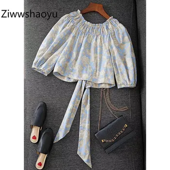 Ziwwshaoyu Fashion Female Sexy Summer Cotton Flower Print Half Sleeve Bow Blouse Shirt Women's Tops High Quality Clothing
Ziwwshaoyu Fashion Female Sexy Summer Cotton Flower Print Half Sleeve Bow Blouse Shirt Women's Tops High Quality Clothing