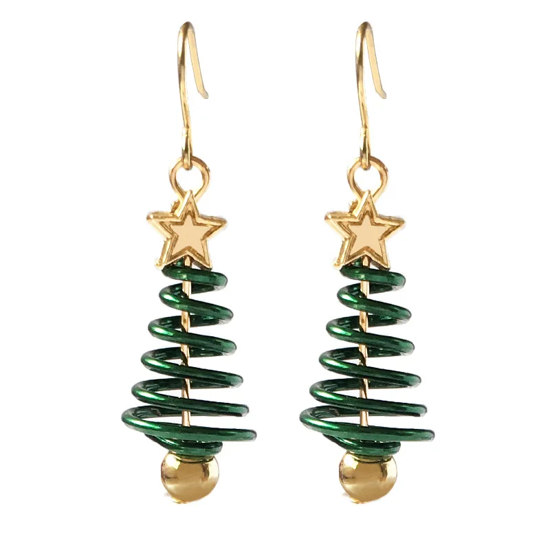 New Spiral Christmas Tree Dangle Earrings For Women Geometric Star Long Hanging Drop Earrings Femme Jewelry
New Spiral Christmas Tree Dangle Earrings For Women Geometric Star Long Hanging Drop Earrings Femme Jewelry