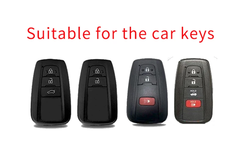 CHEPINFA Leather Car Key Case Cover Shell For Toyota CHR C-HR Prado Camry Avalon Prius Corolla RAV4 Land Cruiser Avalon Keychain
