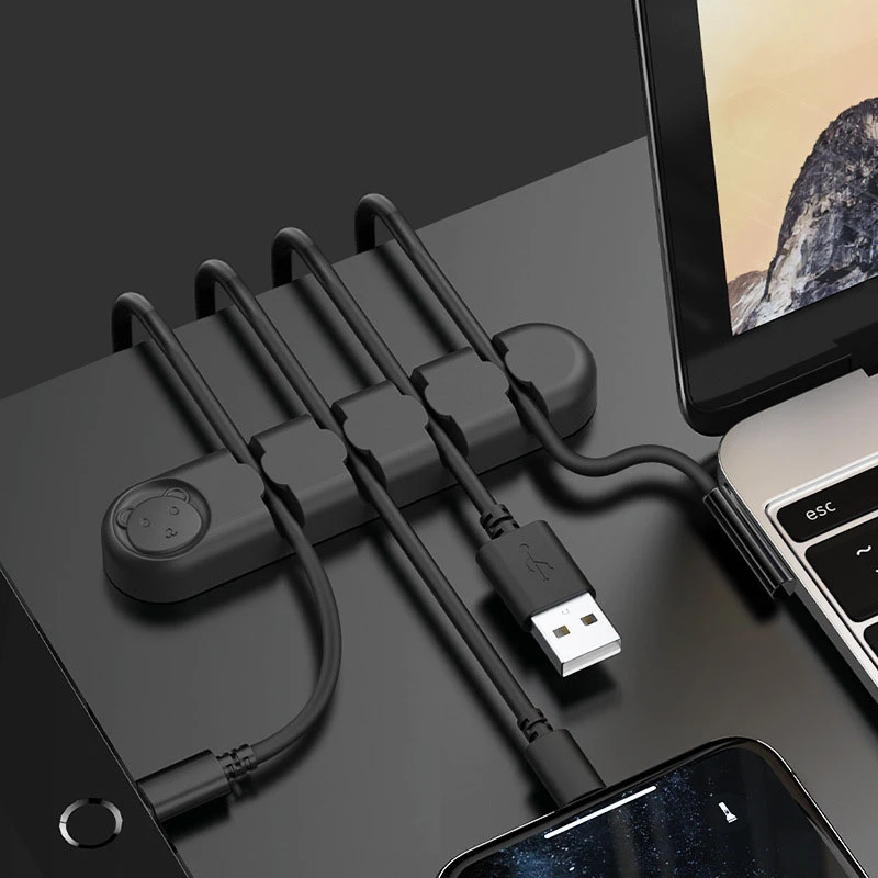 Bear Silicone Cable Organizer Holder Desktop USB Management Holder for Headphone Keyboard Mouse Wire Organizer Cable Winder Cute
Bear Silicone Cable Organizer Holder Desktop USB Management Holder for Headphone Keyboard Mouse Wire Organizer Cable Winder Cute