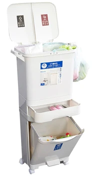 Classification Trash Can Kitchen Plastic Dustbin Wet And Dry Push Recycle Cubo Basura Reciclaje Stacked Sorting Rubbish OO65LJ 
Classification Trash Can Kitchen Plastic Dustbin Wet And Dry Push Recycle Cubo Basura Reciclaje Stacked Sorting Rubbish OO65LJ