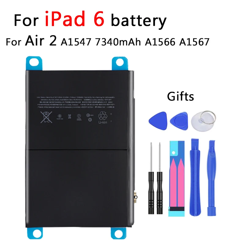 High Quality For IPad Air 2 Battery 7340mAh Li-ion Internal Replacement Battery for Ipad 6 Air 2 A1566 A1567 with Free Tools
High Quality For IPad Air 2 Battery 7340mAh Li-ion Internal Replacement Battery for Ipad 6 Air 2 A1566 A1567 with Free Tools