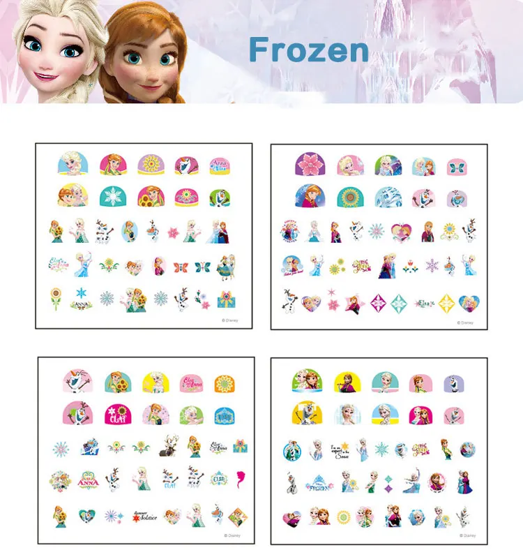 Frozen Princess elsa Anna Makeup Nail Stickers Toys Disney snow White Sophia Mickey Minnie kids Cartoon toys action figure dolls
