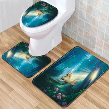 Unicorn Bathroom Mat Toilet Three-Piece Set Soft Floor Home Anti Slip Liner Foam Durable Cover Shower Carpets Bathroom Mat Set
Unicorn Bathroom Mat Toilet Three-Piece Set Soft Floor Home Anti Slip Liner Foam Durable Cover Shower Carpets Bathroom Mat Set
