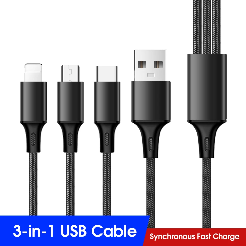 High quality USB Cable Anti-electricity Nylon Braided For Micro Type C Lightning to 3 in 1 Multi Charger For xiaomi iphone
High quality USB Cable Anti-electricity Nylon Braided For Micro Type C Lightning to 3 in 1 Multi Charger For xiaomi iphone