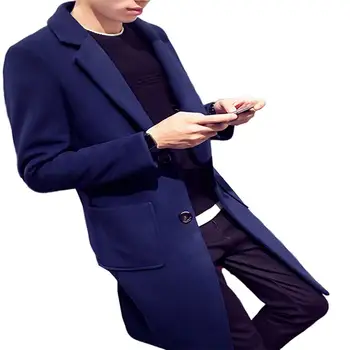 ZACOO Men Single-breasted Woolen Coat V-Neck Big Pocket Solid Color Lapel Middle Long Overcoat
ZACOO Men Single-breasted Woolen Coat V-Neck Big Pocket Solid Color Lapel Middle Long Overcoat