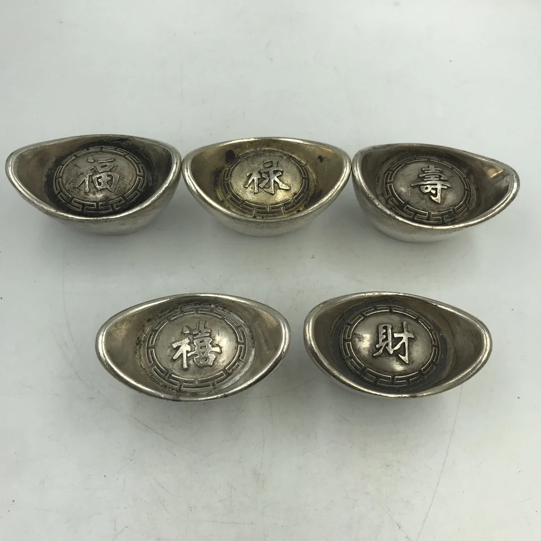 Collection of China Archaize Qing Dynasty Fu Lu Shou Xi Cai Silver Plated Ingot Statue Decoration Send 1pcs Randomly
Collection of China Archaize Qing Dynasty Fu Lu Shou Xi Cai Silver Plated Ingot Statue Decoration Send 1pcs Randomly