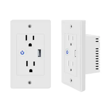 Smart WiFi Socket US In Wall Plug 2 Outlets 1 USB Port Wireless Timer Switch Works with Alexa/IFTTT Voice APP Remote Control
Smart WiFi Socket US In Wall Plug 2 Outlets 1 USB Port Wireless Timer Switch Works with Alexa/IFTTT Voice APP Remote Control