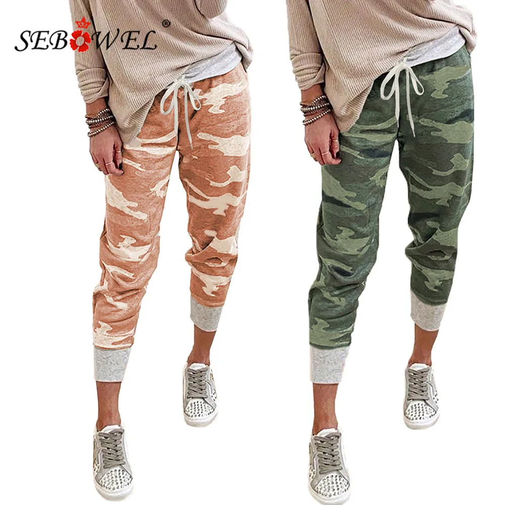 SEBOWEL Women's Camo Print Sport Style Pants Female Drawstring Elastic Waistband Trousers with Pockets Casual Camouflage Pants
SEBOWEL Women's Camo Print Sport Style Pants Female Drawstring Elastic Waistband Trousers with Pockets Casual Camouflage Pants