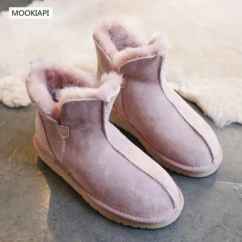 

In 2019, China's latest high-quality women's snow boots, real sheepskin, natural wool, short-barreled womenshoes, free delivery