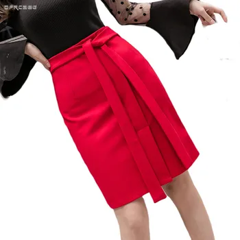 5XL Plus Size High Waist Red Pencil Skirt With Lace Belt 2020 Summer Sexy Office Lady Korean Formal Midi Skirts Female 
5XL Plus Size High Waist Red Pencil Skirt With Lace Belt 2020 Summer Sexy Office Lady Korean Formal Midi Skirts Female