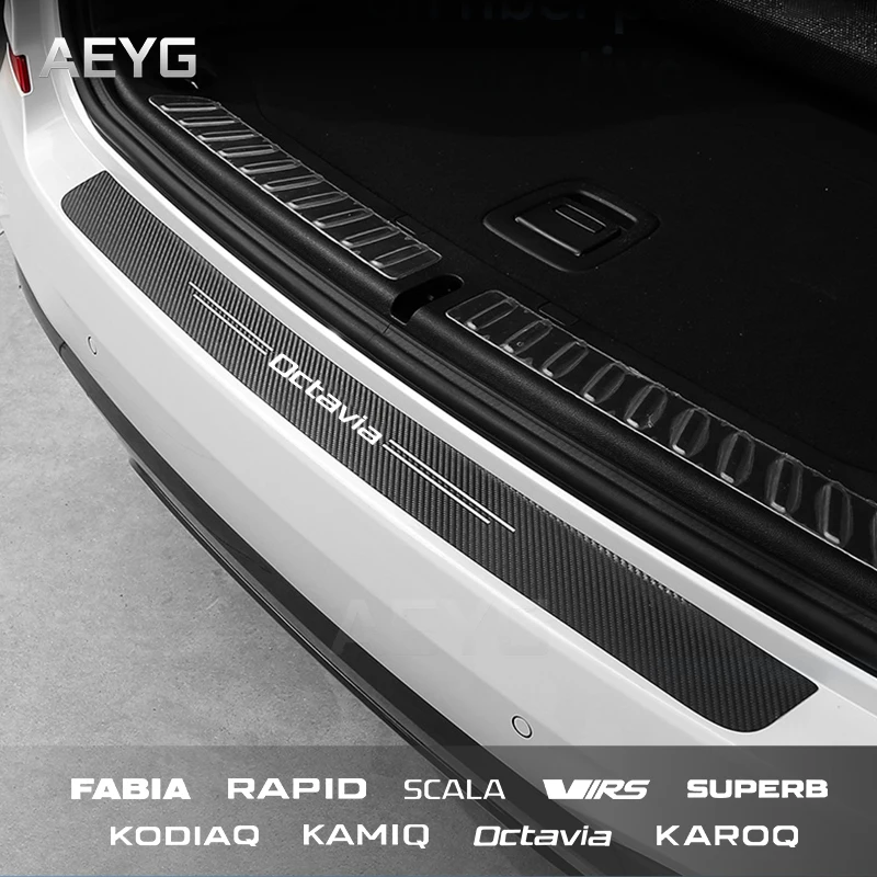 Наклейка на задний бампер для Skoda Octavia Kodiaq Superb Rapid Scala Fabia Virs Kamiq Karoq | Автомобили и