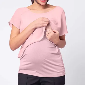 Nursing-Tops T-shirt Women's Maternity Nursing Short Sleeve Tops Solid Breastfeeding T-Shirt Women Casual Tee Tops Plus Size
Nursing-Tops T-shirt Women's Maternity Nursing Short Sleeve Tops Solid Breastfeeding T-Shirt Women Casual Tee Tops Plus Size
