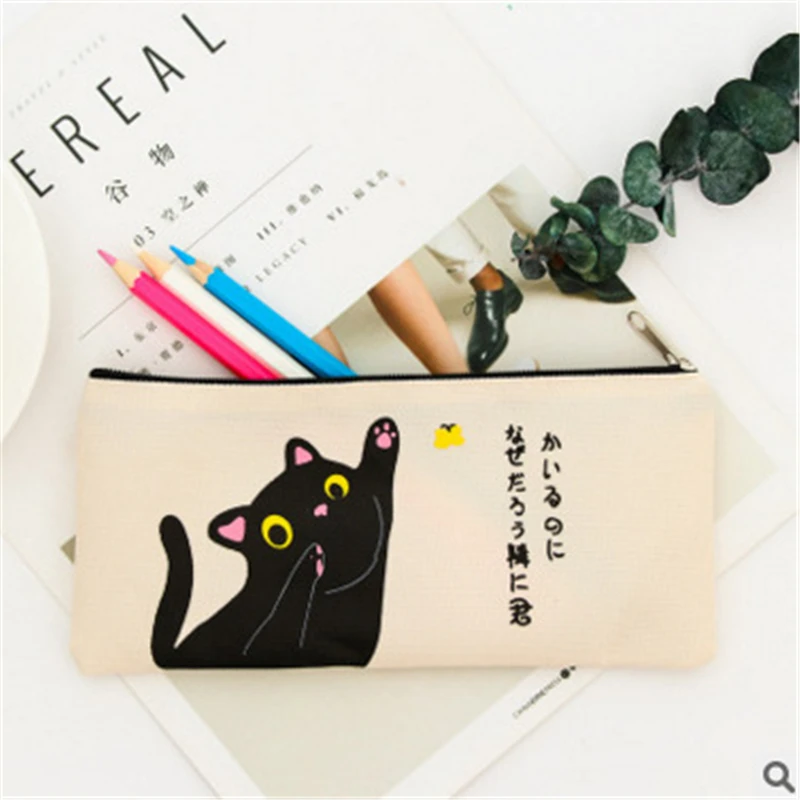 Simple Cat cartoon creative canvas bag female student bulk zippered pencil case pencil bag wholesale stationery office supplies
Simple Cat cartoon creative canvas bag female student bulk zippered pencil case pencil bag wholesale stationery office supplies
