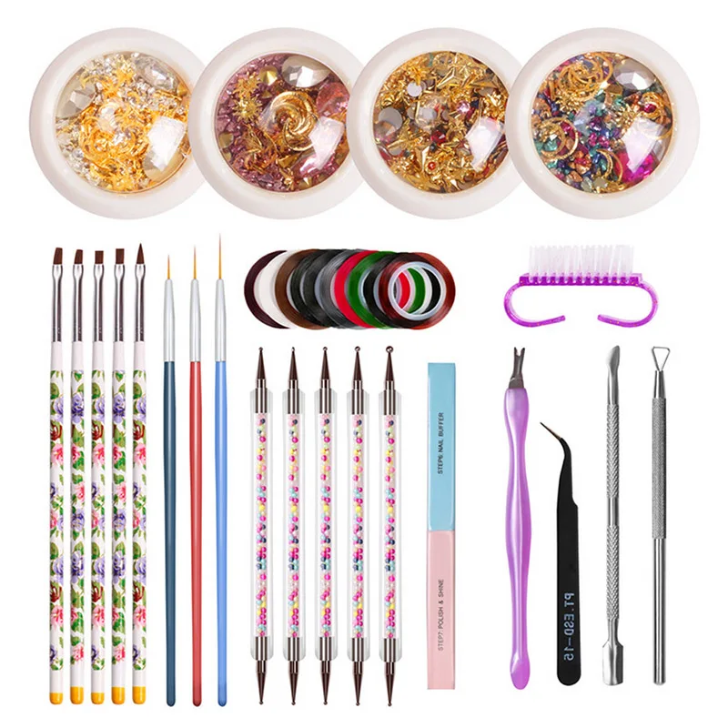 33Pcs/Set Nail Art Tools Professional DIY Rhinestone Decoration Nail Brushes Painting Tool Polish Nail Art Styling Manicure Set
33Pcs/Set Nail Art Tools Professional DIY Rhinestone Decoration Nail Brushes Painting Tool Polish Nail Art Styling Manicure Set