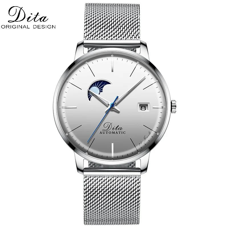 DITAWATCH Complete Calendar Mens Watch Moon Phase Automatic Watch Mechanical Clock men Date relojes hombre Leather Wrist Watches
DITAWATCH Complete Calendar Mens Watch Moon Phase Automatic Watch Mechanical Clock men Date relojes hombre Leather Wrist Watches