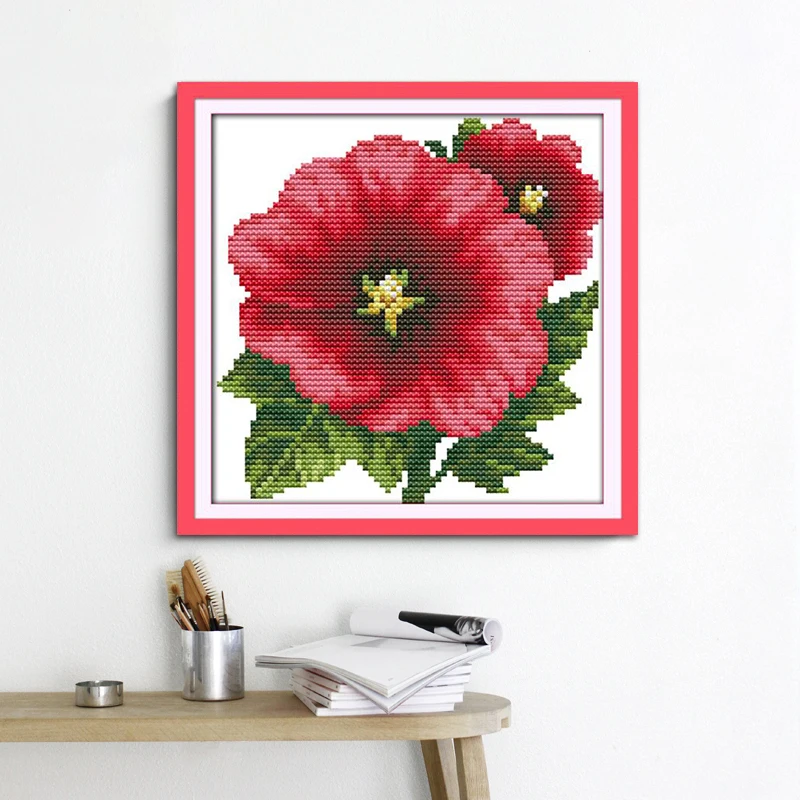 Joy Sunday DIY Cross Stitch Kit Two red nasturtiums pattern Printed for hanging in the living room Chinese embroidery needlework
Joy Sunday DIY Cross Stitch Kit Two red nasturtiums pattern Printed for hanging in the living room Chinese embroidery needlework