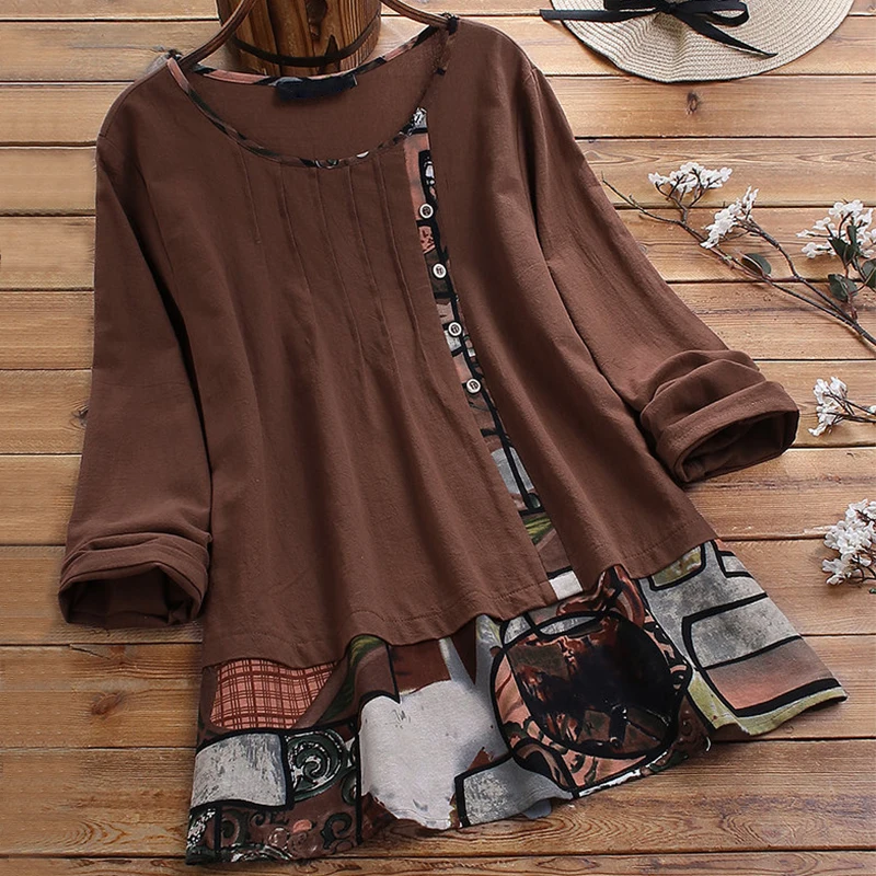 Patchwork Plus Size Women Tunic 2020 Spring Casual O-Neck Long Sleeve Button Blouse Shirt Fashion Print Womens Blouses And Tops
Patchwork Plus Size Women Tunic 2020 Spring Casual O-Neck Long Sleeve Button Blouse Shirt Fashion Print Womens Blouses And Tops