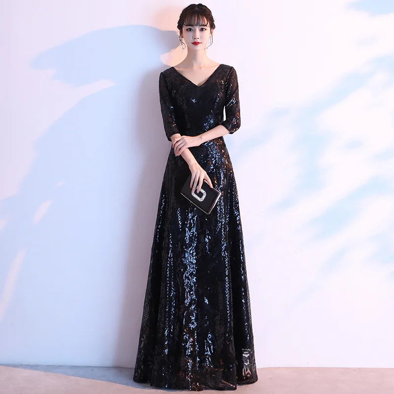 Sexy V-Neck Sequins Half Sleeve Zipper A-Line Evening Dress Wedding Formal Party Gown Robe De Soiree Vestido De Noche Cheongsam
Sexy V-Neck Sequins Half Sleeve Zipper A-Line Evening Dress Wedding Formal Party Gown Robe De Soiree Vestido De Noche Cheongsam