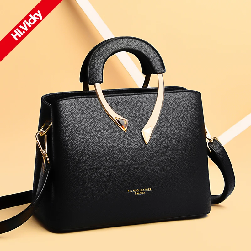 100% Genuine Leather Famous Designer Fashion Luxury High Quality Lady Black Handbag Women Shoulder Bag Hi Vicky New Female Bag
100% Genuine Leather Famous Designer Fashion Luxury High Quality Lady Black Handbag Women Shoulder Bag Hi Vicky New Female Bag