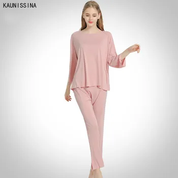 Women Autumn Winter Pajamas Sets Looungewear O-Neck Long Sleeve Sleepshirt Bottom Pants Pajama Sleepwear Modal Soft Nightwear
Women Autumn Winter Pajamas Sets Looungewear O-Neck Long Sleeve Sleepshirt Bottom Pants Pajama Sleepwear Modal Soft Nightwear