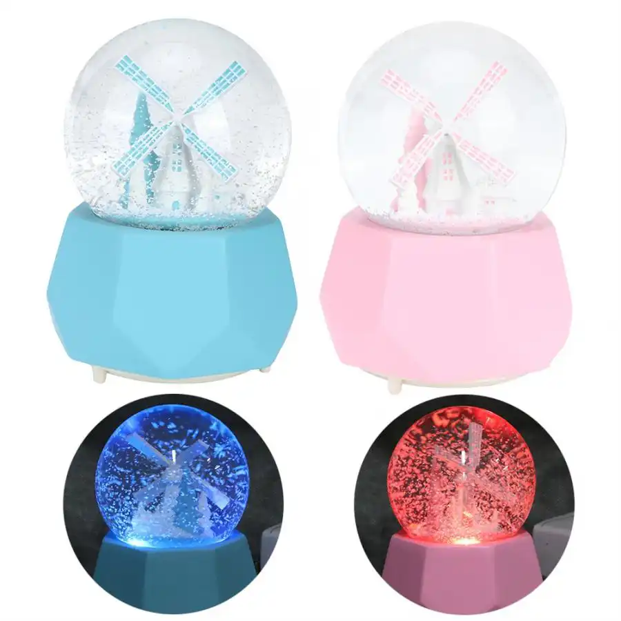 crystal ball snow music box children toy birthday gift home