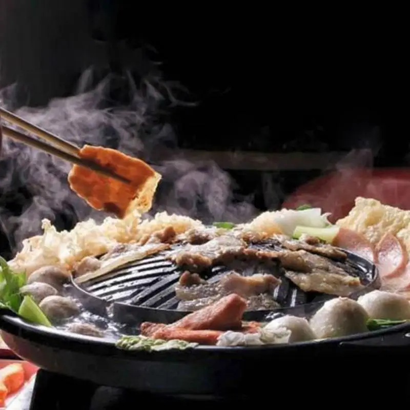 Новая круглая сковорода Shabu из алюминиевого сплава дизайн с двумя ручками