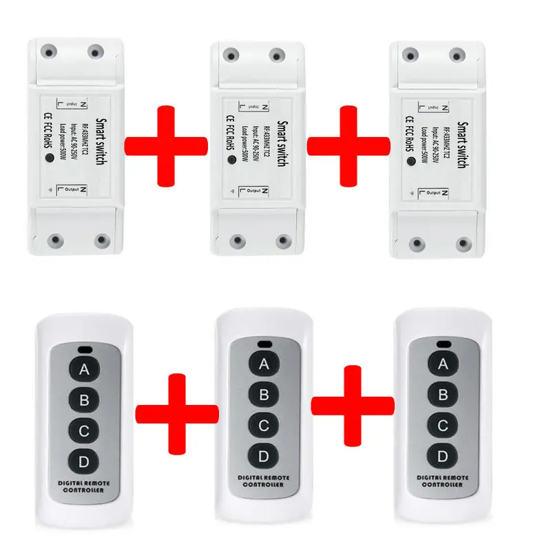Remote Switch DIY Relay Receiver Module Light Switch 220v Smart Automation Module With 433Mhz Remote Controller 4 keys
Remote Switch DIY Relay Receiver Module Light Switch 220v Smart Automation Module With 433Mhz Remote Controller 4 keys