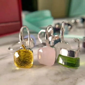 Brand Pure Gold Color Jewelry For Women Colorful Crystal Candy-Color Earrings Cute Sweet Jelly Earrings Silver Color Jewelry
Brand Pure Gold Color Jewelry For Women Colorful Crystal Candy-Color Earrings Cute Sweet Jelly Earrings Silver Color Jewelry