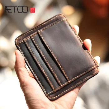 AETOO Men's card bag, vintage ultra-thin real pickup bag, business card clip cowhide driving document bag, women's mini card bag
AETOO Men's card bag, vintage ultra-thin real pickup bag, business card clip cowhide driving document bag, women's mini card bag